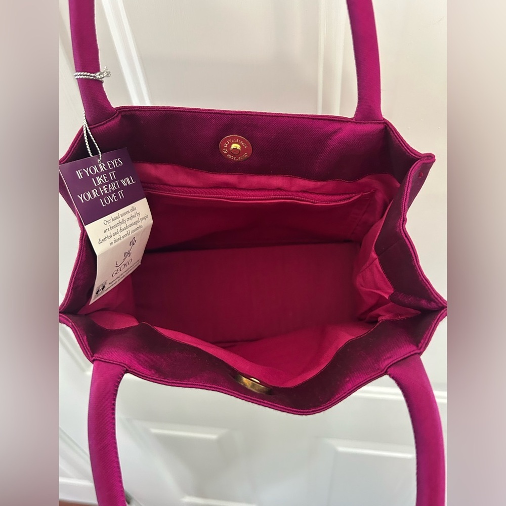 NWT Gecko Fuschia Silk Amber Bag - Picture 5 of 11